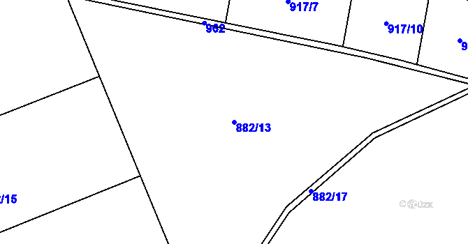 Parcela st. 882/13 v KÚ Malé Přílepy, Katastrální mapa