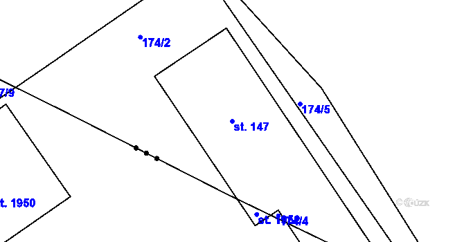 Parcela st. 147 v KÚ Malé Přítočno, Katastrální mapa