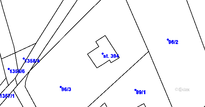 Parcela st. 394 v KÚ Malé Svatoňovice, Katastrální mapa