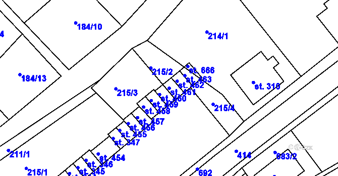 Parcela st. 461 v KÚ Malé Svatoňovice, Katastrální mapa