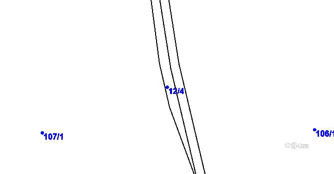 Parcela st. 12/4 v KÚ Malé Svatoňovice, Katastrální mapa