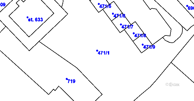 Parcela st. 471/1 v KÚ Malé Svatoňovice, Katastrální mapa