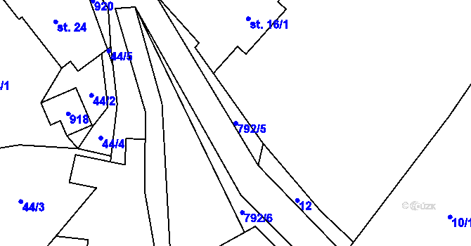 Parcela st. 792/5 v KÚ Malé Všelisy, Katastrální mapa