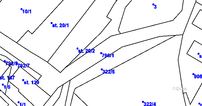 Parcela st. 796/1 v KÚ Malé Všelisy, Katastrální mapa
