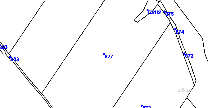 Parcela st. 877 v KÚ Malé Všelisy, Katastrální mapa