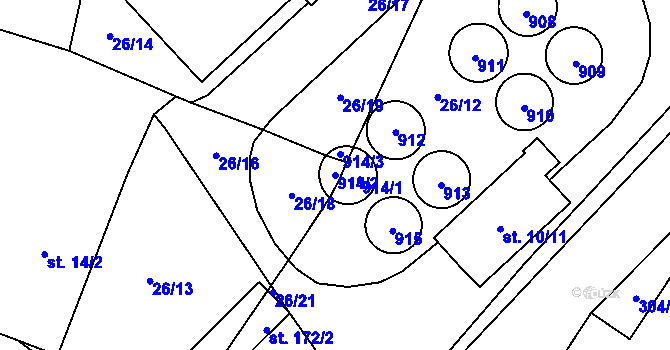 Parcela st. 914/2 v KÚ Malé Všelisy, Katastrální mapa