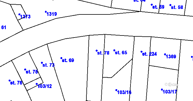 Parcela st. 78 v KÚ Malé Žernoseky, Katastrální mapa