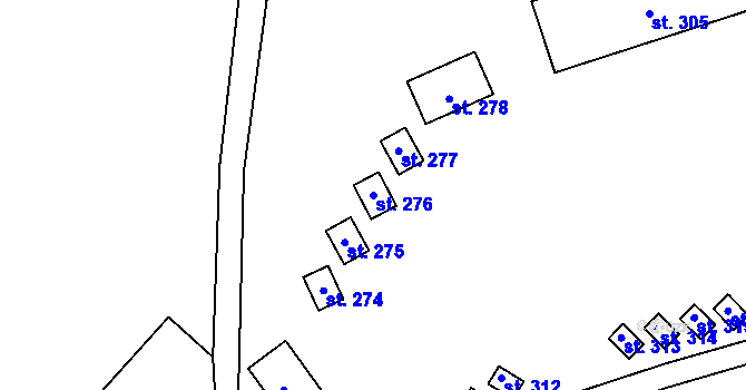 Parcela st. 276 v KÚ Malé Žernoseky, Katastrální mapa