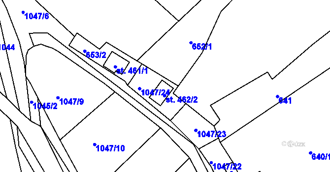 Parcela st. 462/1 v KÚ Malé Žernoseky, Katastrální mapa
