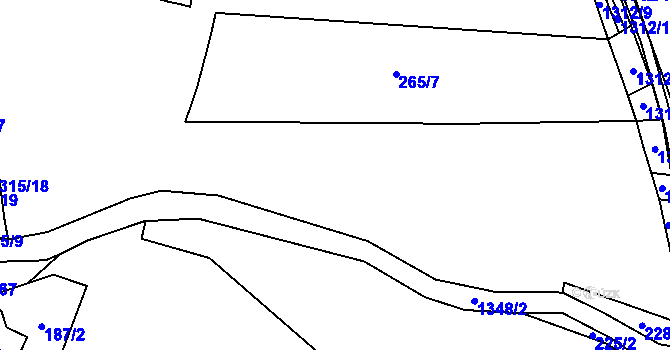 Parcela st. 265/3 v KÚ Malé Žernoseky, Katastrální mapa