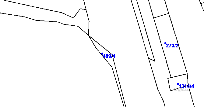 Parcela st. 469/4 v KÚ Malé Žernoseky, Katastrální mapa