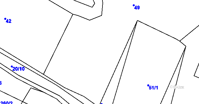 Parcela st. 50/1 v KÚ Malé Žernoseky, Katastrální mapa