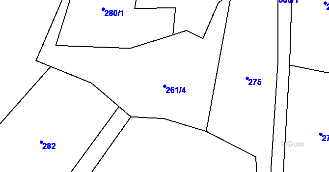 Parcela st. 261/4 v KÚ Maleč, Katastrální mapa