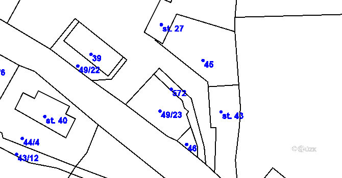 Parcela st. 572 v KÚ Maleč, Katastrální mapa
