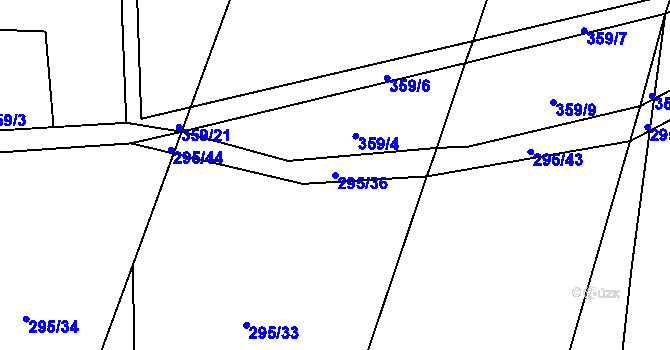 Parcela st. 295/36 v KÚ Maleč, Katastrální mapa
