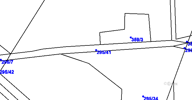 Parcela st. 295/41 v KÚ Maleč, Katastrální mapa