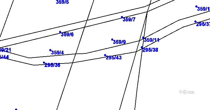 Parcela st. 295/43 v KÚ Maleč, Katastrální mapa