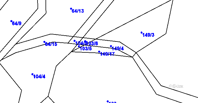 Parcela st. 149/17 v KÚ Horní Lhotka, Katastrální mapa
