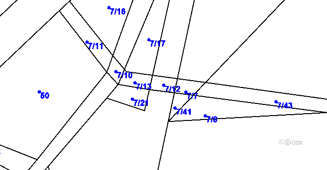 Parcela st. 7/12 v KÚ Hranice u Malče, Katastrální mapa