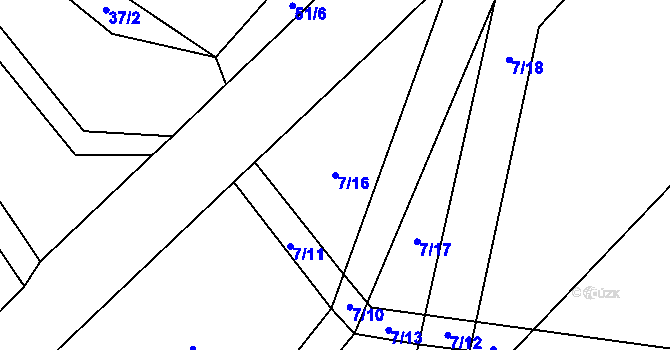Parcela st. 7/16 v KÚ Hranice u Malče, Katastrální mapa