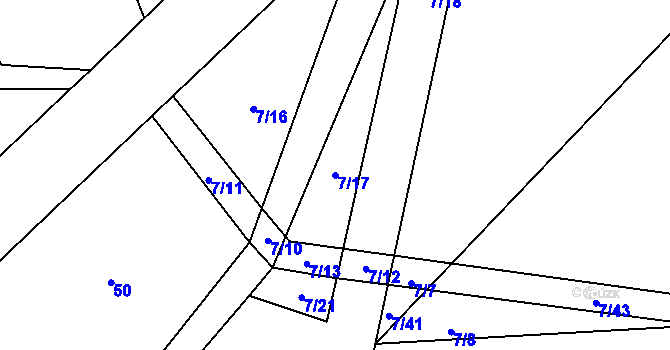 Parcela st. 7/17 v KÚ Hranice u Malče, Katastrální mapa