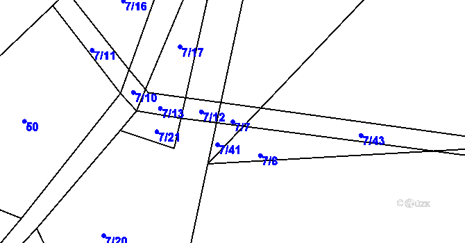 Parcela st. 7/7 v KÚ Hranice u Malče, Katastrální mapa
