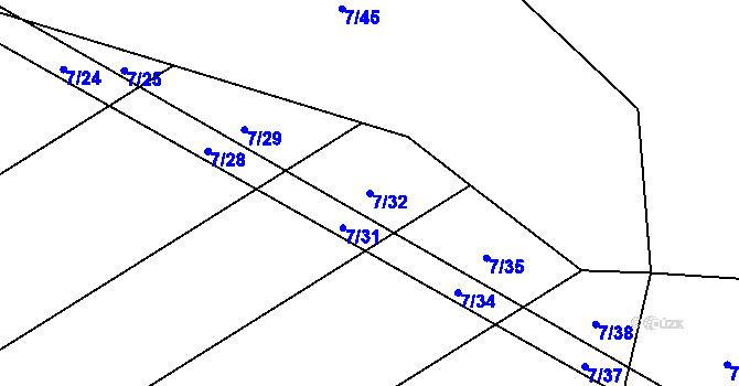 Parcela st. 7/32 v KÚ Hranice u Malče, Katastrální mapa