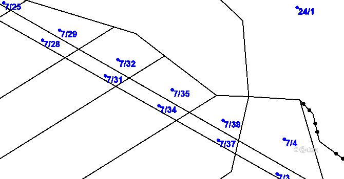 Parcela st. 7/35 v KÚ Hranice u Malče, Katastrální mapa