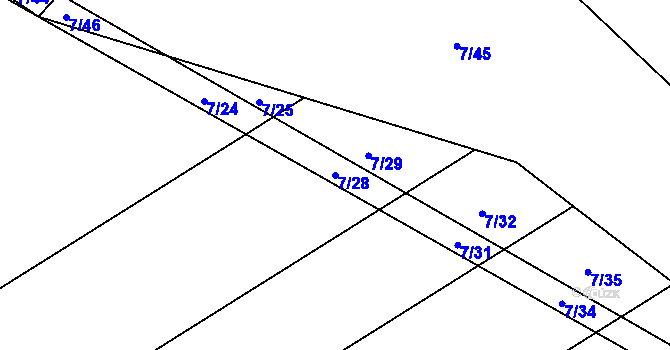 Parcela st. 7/28 v KÚ Hranice u Malče, Katastrální mapa