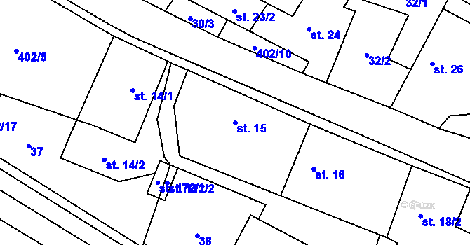 Parcela st. 15 v KÚ Maleč u Chotěboře, Katastrální mapa