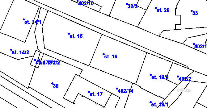Parcela st. 16 v KÚ Maleč u Chotěboře, Katastrální mapa