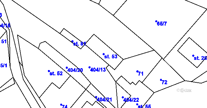 Parcela st. 53 v KÚ Maleč u Chotěboře, Katastrální mapa