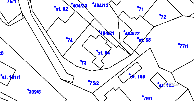 Parcela st. 54 v KÚ Maleč u Chotěboře, Katastrální mapa