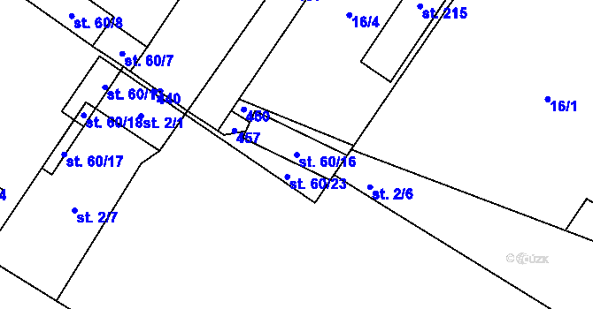 Parcela st. 60/16 v KÚ Maleč u Chotěboře, Katastrální mapa