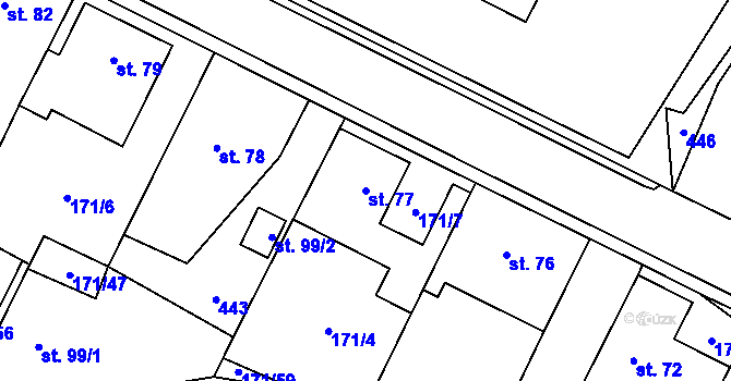 Parcela st. 77 v KÚ Maleč u Chotěboře, Katastrální mapa