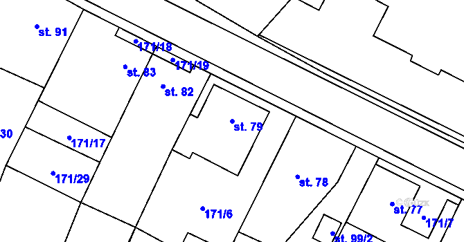 Parcela st. 79 v KÚ Maleč u Chotěboře, Katastrální mapa