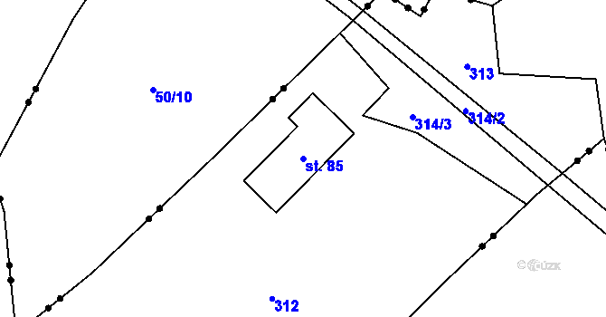 Parcela st. 85 v KÚ Maleč u Chotěboře, Katastrální mapa