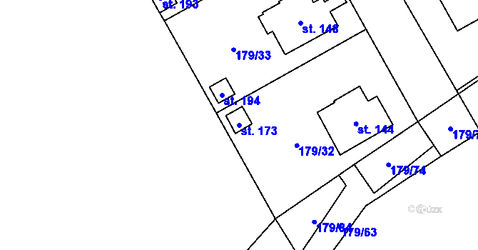 Parcela st. 173 v KÚ Maleč u Chotěboře, Katastrální mapa