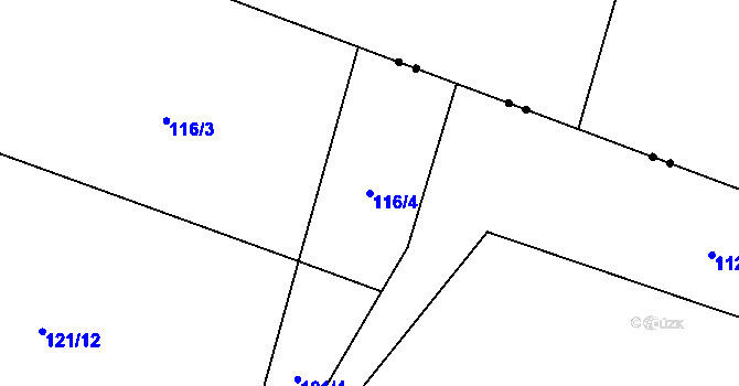 Parcela st. 116/4 v KÚ Maleč u Chotěboře, Katastrální mapa