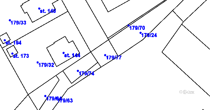 Parcela st. 179/77 v KÚ Maleč u Chotěboře, Katastrální mapa