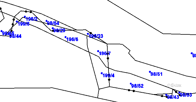 Parcela st. 196/7 v KÚ Maleč u Chotěboře, Katastrální mapa