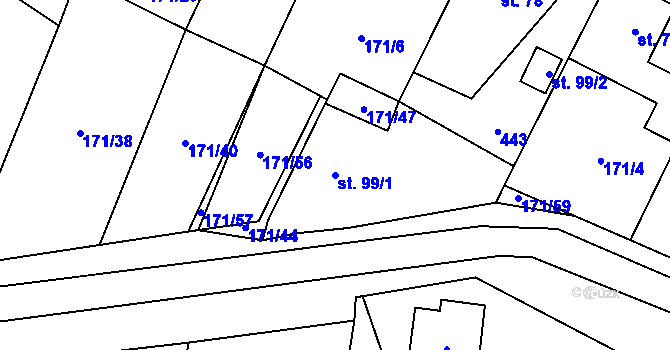 Parcela st. 99/1 v KÚ Maleč u Chotěboře, Katastrální mapa
