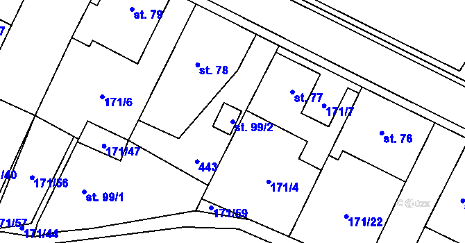 Parcela st. 99/2 v KÚ Maleč u Chotěboře, Katastrální mapa