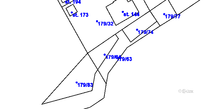 Parcela st. 179/84 v KÚ Maleč u Chotěboře, Katastrální mapa