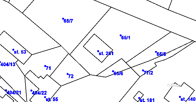 Parcela st. 251 v KÚ Maleč u Chotěboře, Katastrální mapa