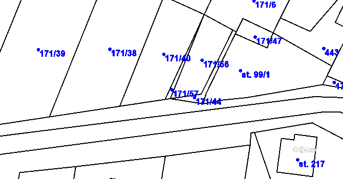 Parcela st. 171/57 v KÚ Maleč u Chotěboře, Katastrální mapa