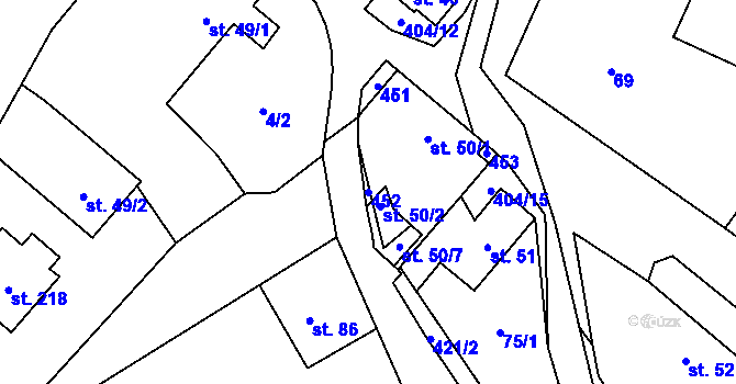 Parcela st. 452 v KÚ Maleč u Chotěboře, Katastrální mapa
