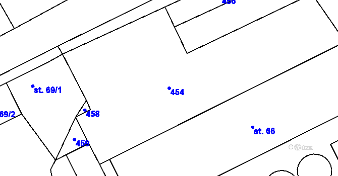 Parcela st. 454 v KÚ Maleč u Chotěboře, Katastrální mapa