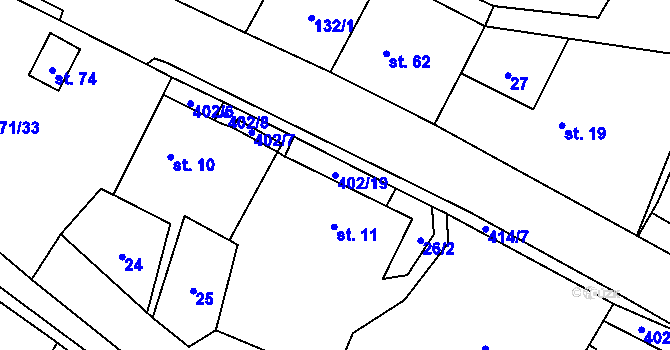 Parcela st. 402/19 v KÚ Maleč u Chotěboře, Katastrální mapa