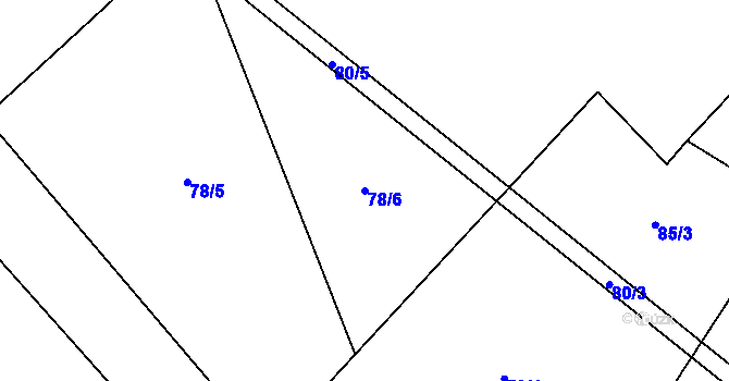 Parcela st. 78/6 v KÚ Maleč u Chotěboře, Katastrální mapa